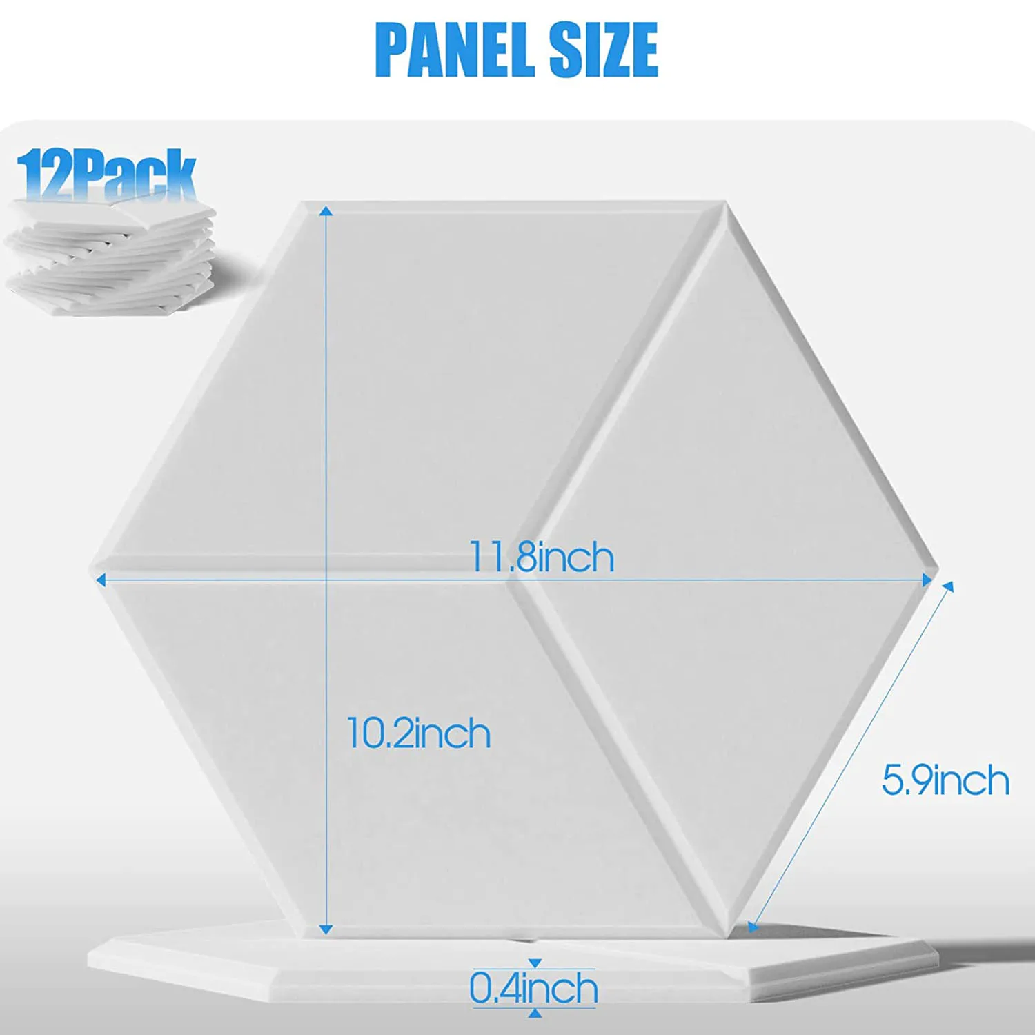 

12 PACK Acoustic Foam,Self-Adhesive Sound Proof Panels,for Sound Insulation &Acoustic Treatment(White)
