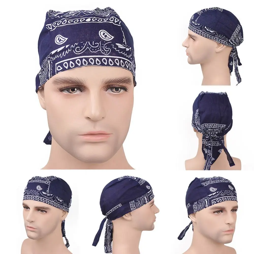 

Cotton Cycling Pirate Bandana Men Women Headwraps Bike Headband Headcloth Sweat Wicking Beanie Hip-hop Turban Head Scarf