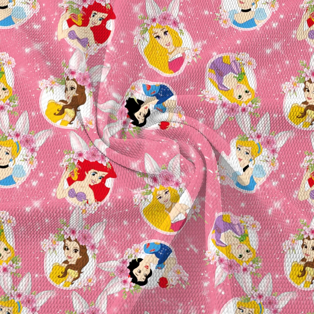

50*145 Disney Princess Easter Bubble Cotton Fabric Sew Clothes Patchwork Fabric DIY Material Quilting Needlework