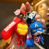 disney spiderman iron man captain america anime figure super hero cartoon keychain bag pendant children birthday gift kids toy
