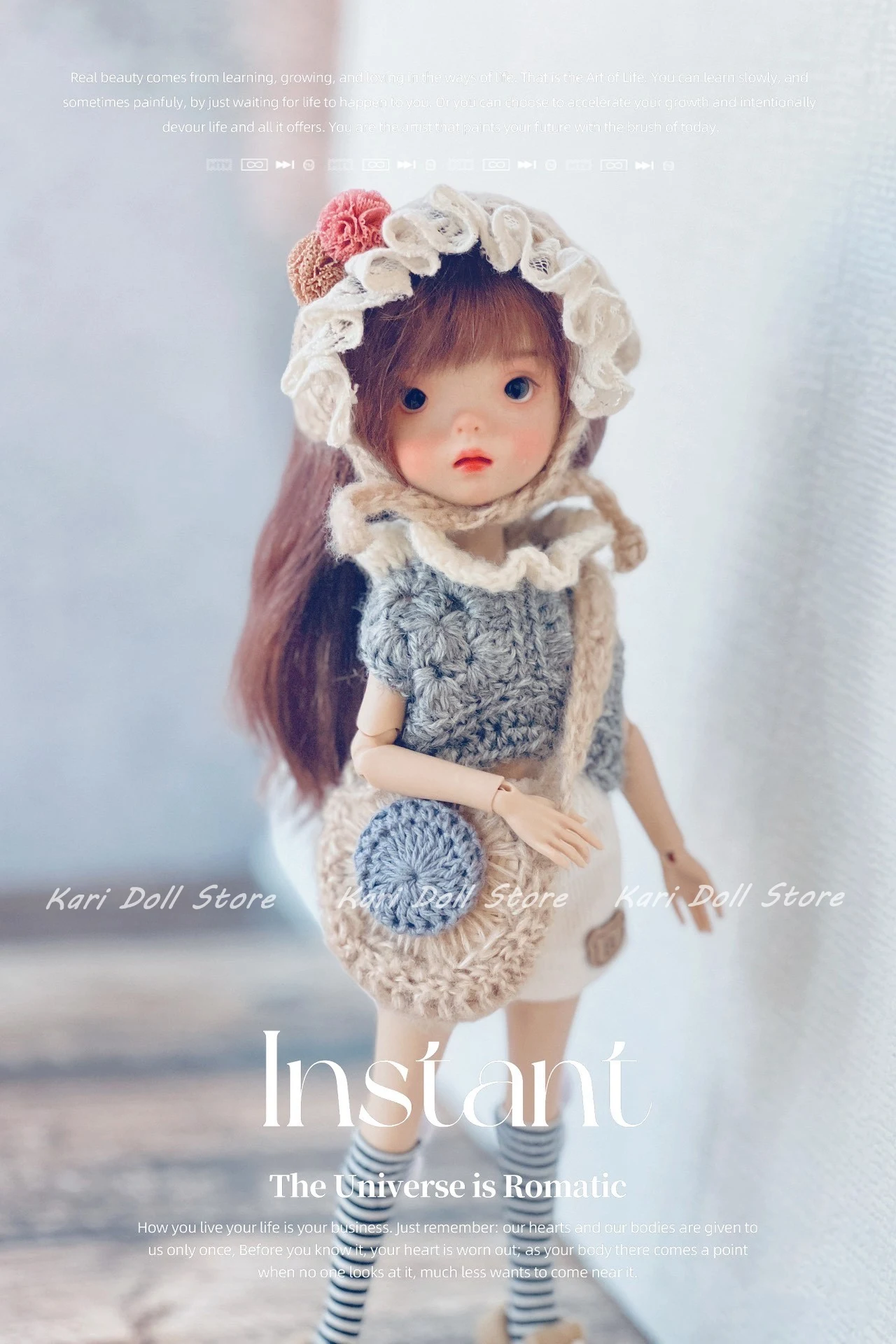 Kari Doll Одежда и юбки 2025 Простой комплект свитера в деревенском стиле цвета Майяра