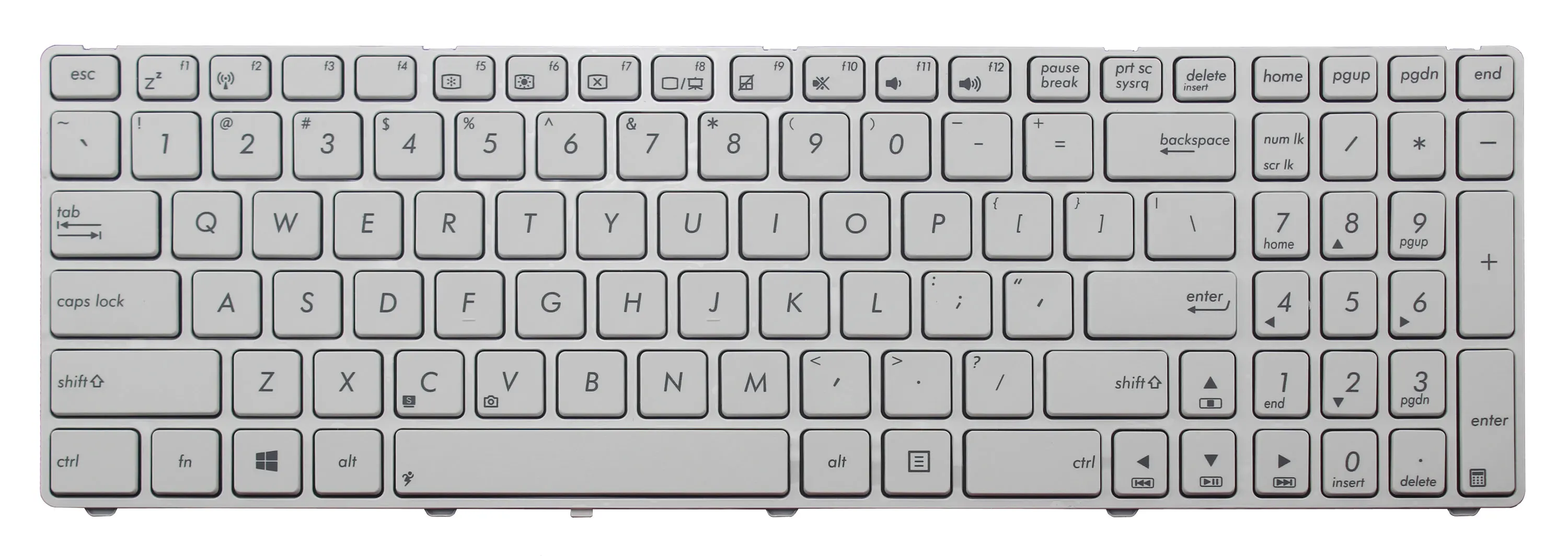 Новая белая клавиатура LARHON с английским интерфейсом и белой рамкой для ASUS N53 N53Jg