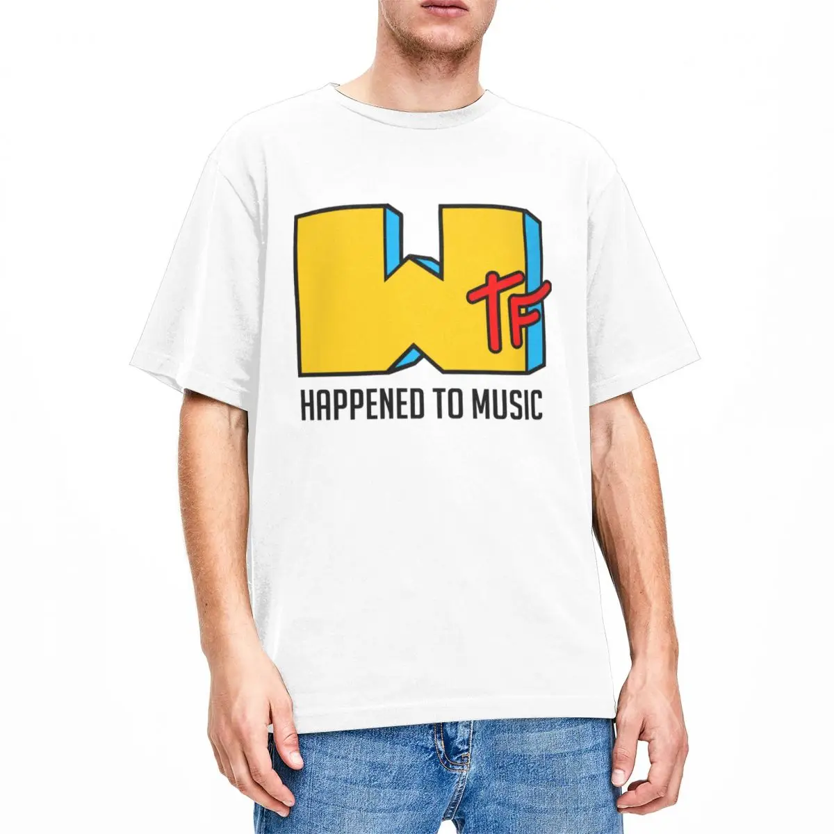 

Футболка MTV Wtf «случилось с музыкой» для мужчин и женщин, товары, Винтажные Футболки с круглым вырезом, футболки из чистого хлопка, топы с гра...