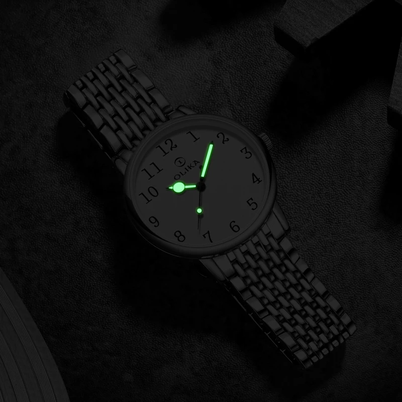 2023 OLIKA Luxury Stainless Steel Couple Watches Fashion Quartz Watch for Men and Woman Lover's Wristwatch Relogio Masculino