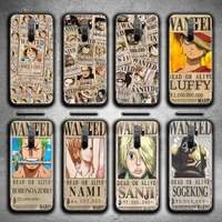 one piece luffy zoro bounty phone case for redmi 9a 9 8a note 11 10 9 8 8t pro max k20 k30 k40 pro