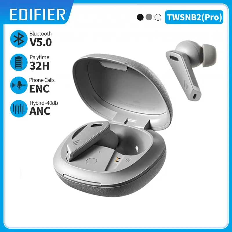 

Беспроводные Bluetooth-наушники EDIFIER TWSNB2 Pro, TWS, Bluetooth 5,0, 32 часа воспроизведения, режим прозрачности, двойной микрофон, быстрая зарядка