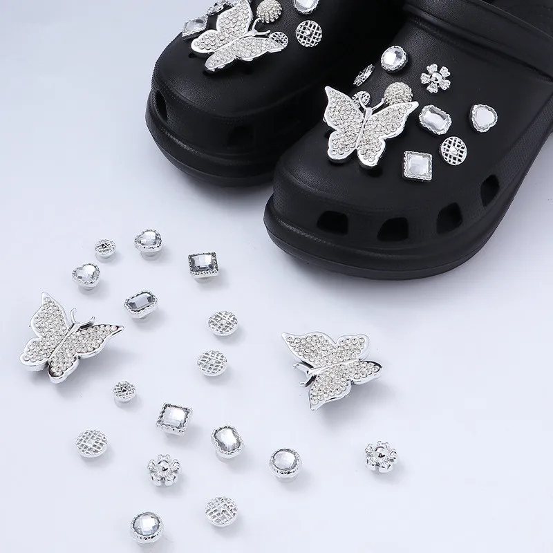 20Pcs/24Pcs/Set Fashion Croc Charms Designer Trend Quality Clogs Shoe Decorations Diy Elegant Rhinestone Croc Accessories