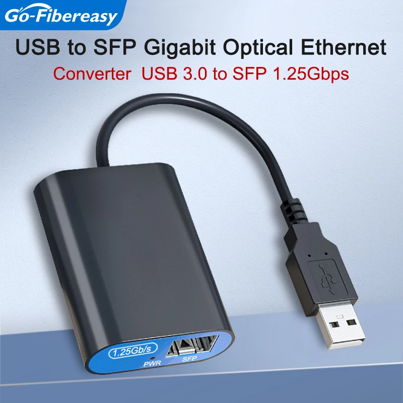 USB 3.0 to SFP Gigabit Fiber Ethernet Network Adapter 1000Mbps SX/LX SFP Transceiver Converter Realtek RTL8153 Optical Switch