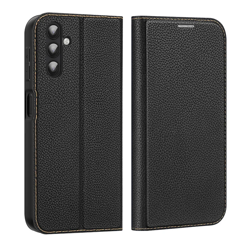 

Duxducis Luxury Genuine Litchi Grain Leather Wallet Case For Samsung Galaxy A14 S23 Plus Ultra A34 Card Holder Comfortable Cover