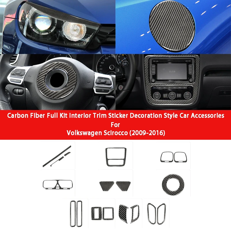 

Center Control Steering Wheel Stickers For Volkswagen Scirocco 2009-2016 Interior Decoration Trim Car Styling Accessories