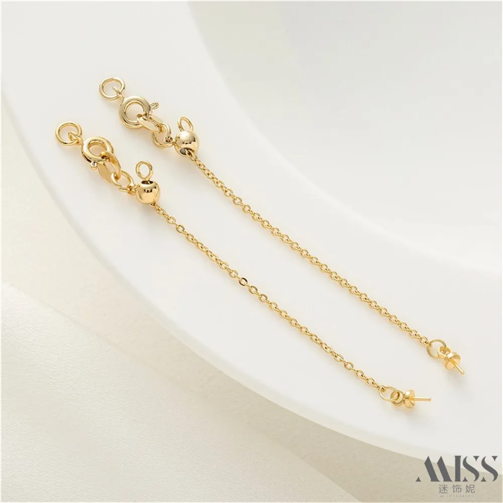 14 К позолоченная булавка для шляпы пружинная пряжка удлинительная цепочка