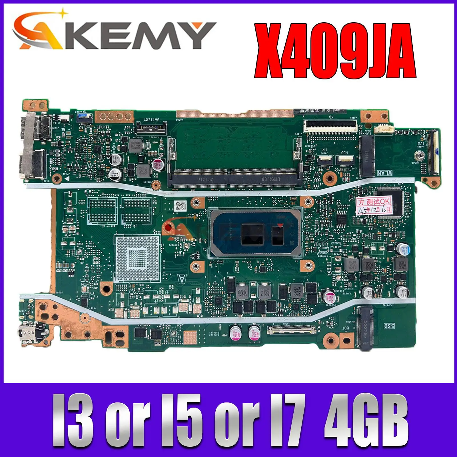 

X409J Mainboard P1510CJA X409JA X509JA X409JP X509JP X409JB X509JB R409J A409J F409J A509J F509J Laptop Motherboard I3 I5 I7 4GB