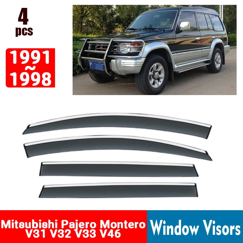 FOR Pajero Montero V31 V32 V33 V46 1991-1998 Window Visors Rain Guard Windows Rain Cover Deflector Awning Shield Vent Guard