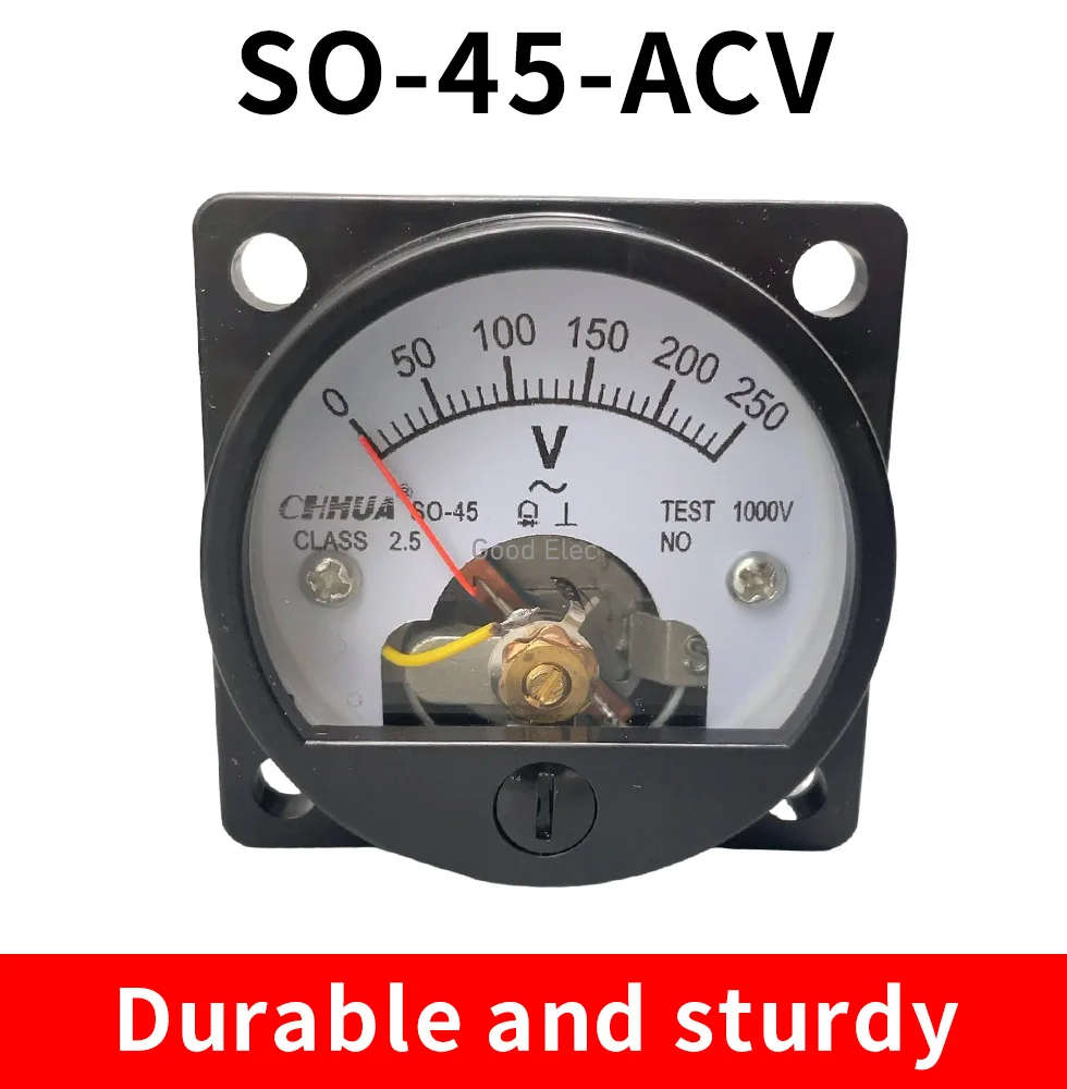 Новый вольтметр SO-45 переменного тока 1 В 2 5 10 15 20 50 100 150 200 300 500 круглый аналоговый