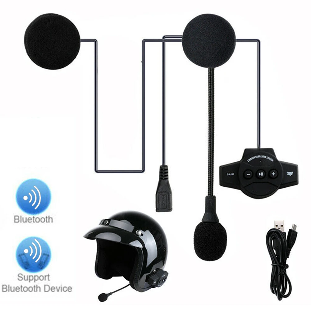 

Motorcycle Helmets Wireless Bluetooth-compatible 5.0 Headset Hands Free BT10 Waterproof Intercom Moto Music Player Speaker