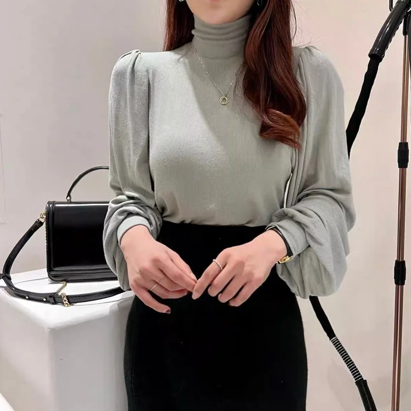 

Новинка 2022, женская модная трендовая футболка в Корейском стиле, облегающая женская футболка с длинным рукавом на весну и осень J3