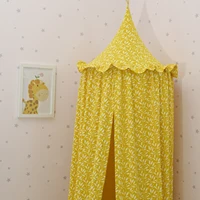 Canopy+Mat OEKO-Tex Certificated Premium Muslin 100% Cotton Bed Baldachin Leaf Pattern Fabric Baby Kids Room Hanging Tent