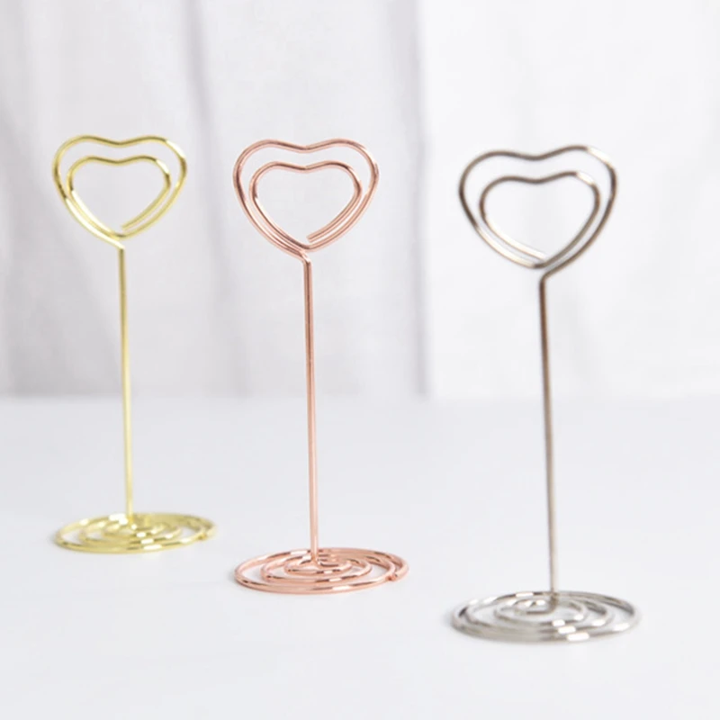 Photo Clip Office Decoration Iron Message Card Desk Heart-Shaped Creative