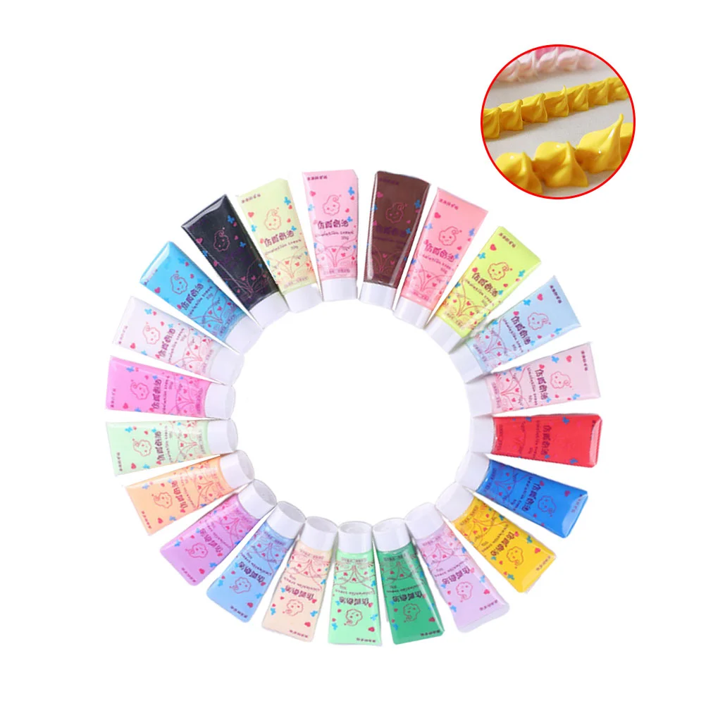 

22 Pcs Simulation Cream Glue Colors Kawaii 3D Pattern Making DIY Cream Glue for Phone Cases (50ml)
