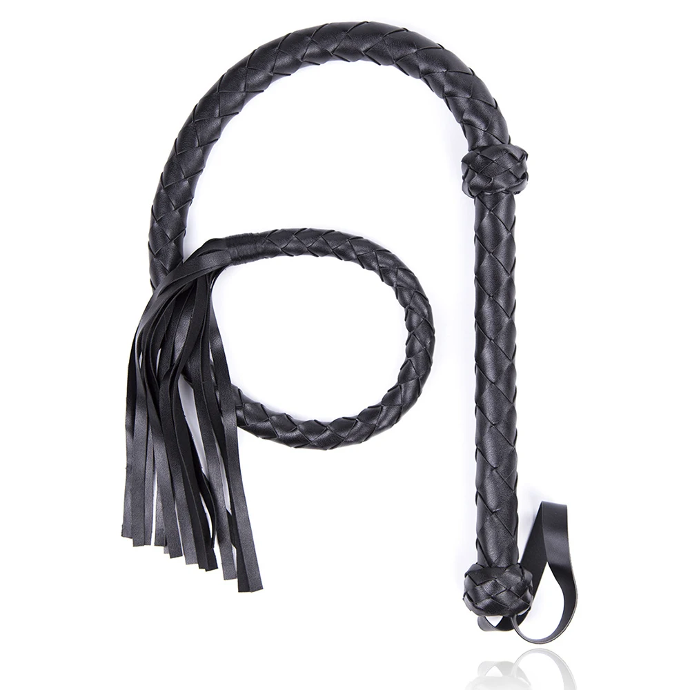2022 Supply Premium Horse Whip for Horse Training,121CM PU Leather Whip,Handle with Wrist Strap
