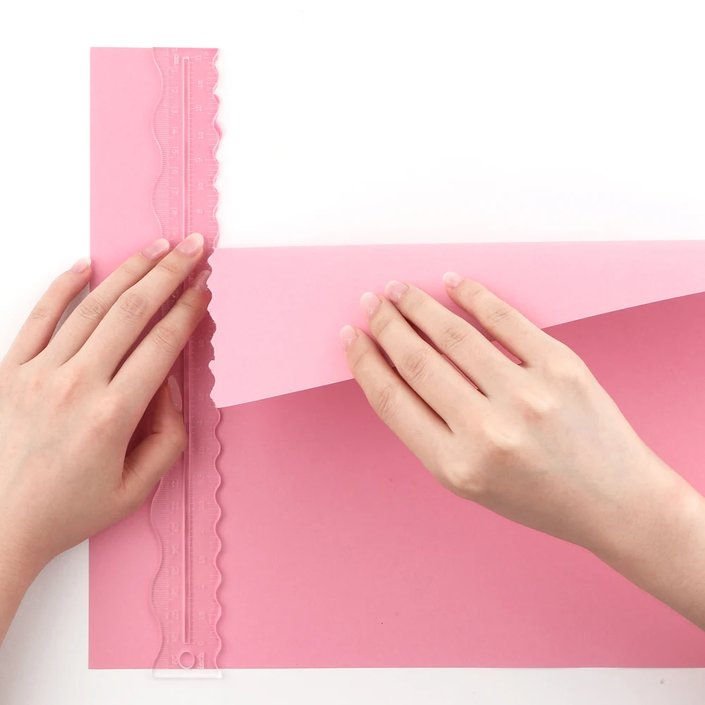 Волна зигзагообразные края акриловая линейка для разрывания бумаги 3 шт./компл.