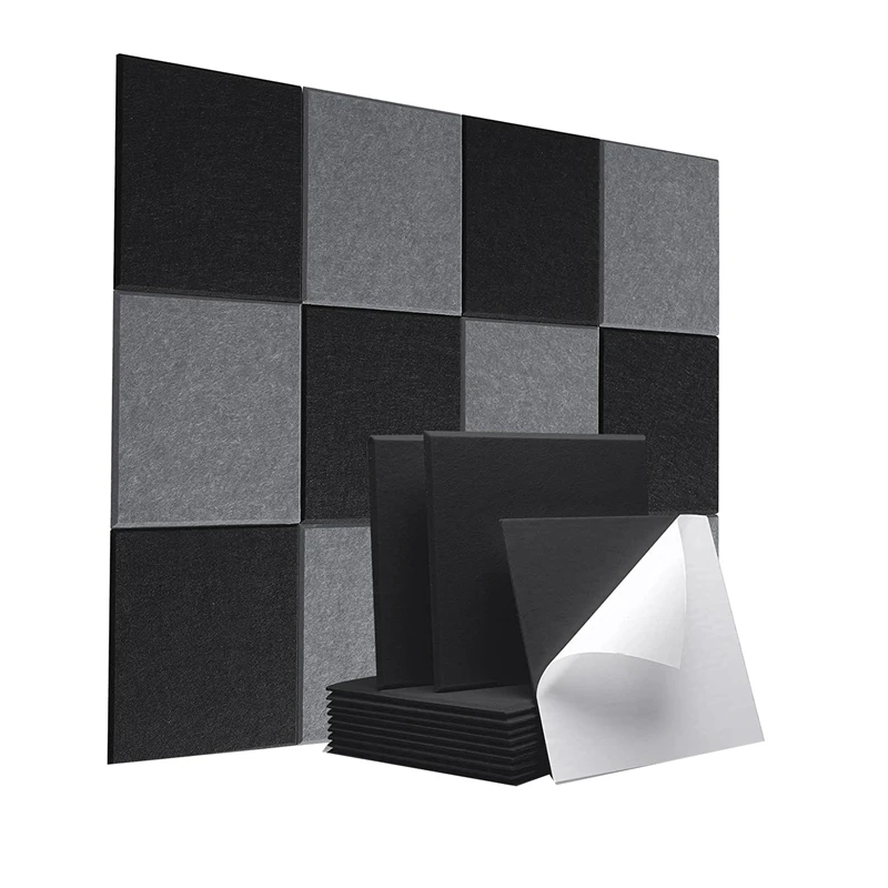 

Клейкие акустические панели, звуковые панели размером x 12x12 дюймов, шумоподавляющие, для стен, для студии записи, дома и офиса, 12 шт. в упаковк...