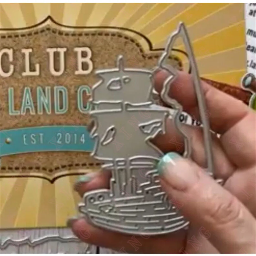 

New Scrapbook Diary Decoration Embossing Template 2023 Diy Greeting Card Handmade Craft Sailing Mold Sailboat Metal Cutting Dies