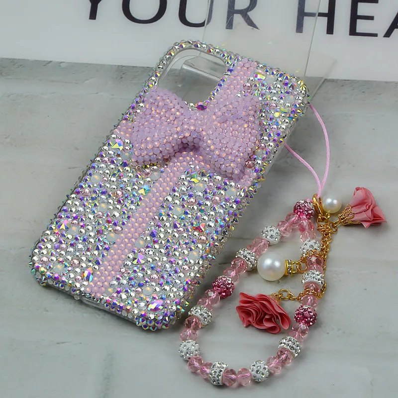 Crystal Diamond Bow Pearl Phone Case For iPhone 12 13 Mini 11 Pro 7 8 Plus X Max XR Samsung Galaxy S22 S21 S20 FE Ultra Note 20
