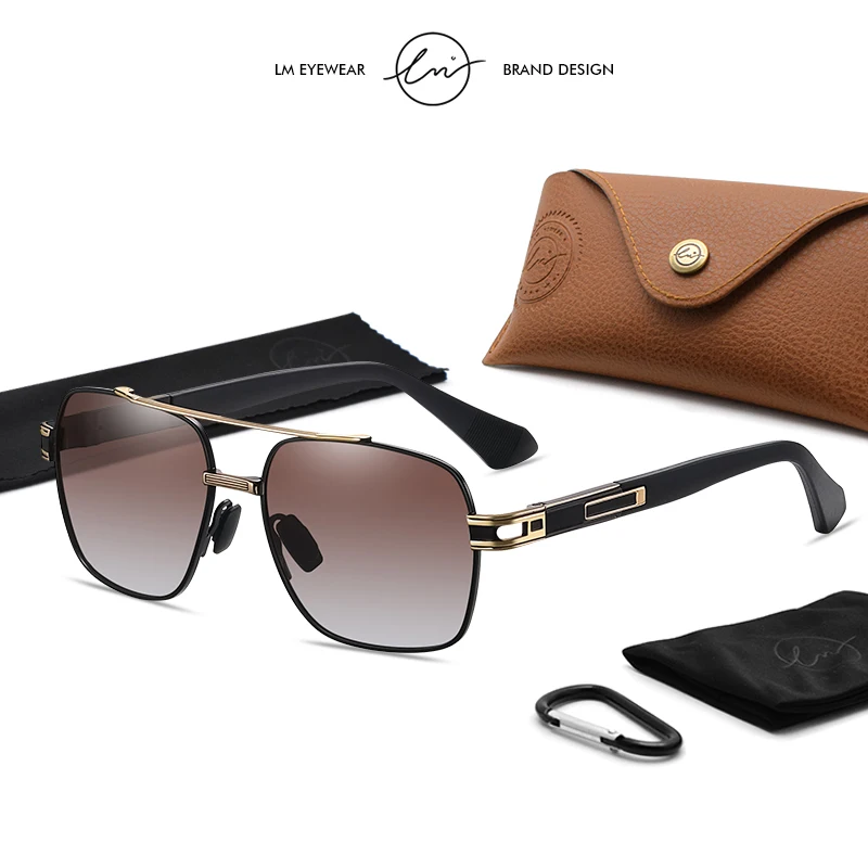 

LM 2022 New Design Sunglasses For Men High Quality Polarized Gradient Lens Sun glasses Women Square Retro Eyewear Gafas de sol