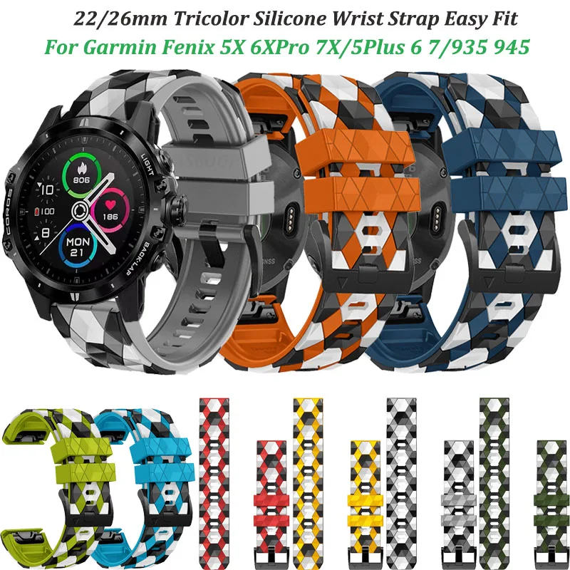 

Quick Release For Garmin Fenix 5Plus 6Pro 7 EPIX Instinct Crossover 5X 6X 7X COROS VERTIX 2 3HR 26 22mm Football Silicone Straps