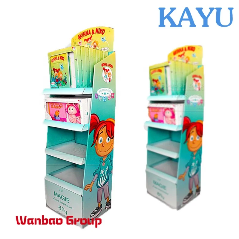 Retail Promotion Stackable Free Standing Point of Sale Die Cut Grocery Store Corrugated Cardboard Box Stand for Toy