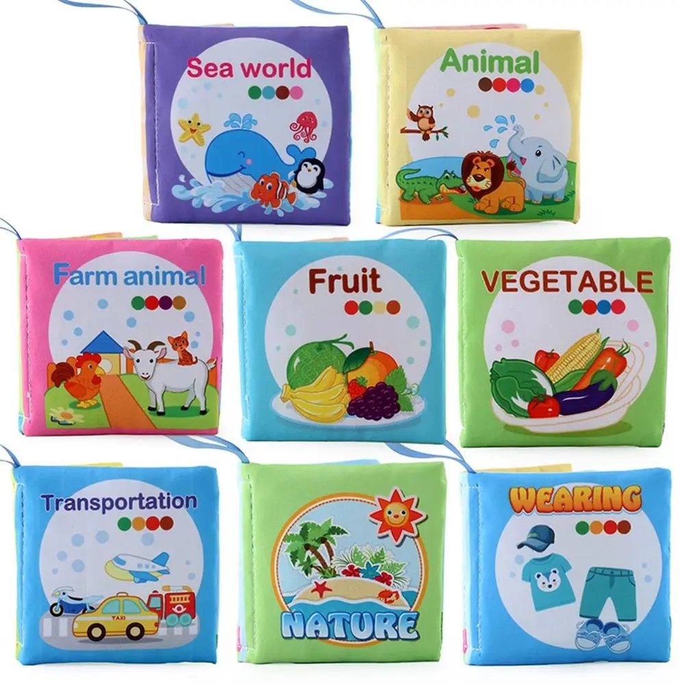 

Baby Cloth Book Rattle Soft Animal Shower Book Toy Newborn Stroller Hanging Washable Toy Early Learning Educational Baby Toys