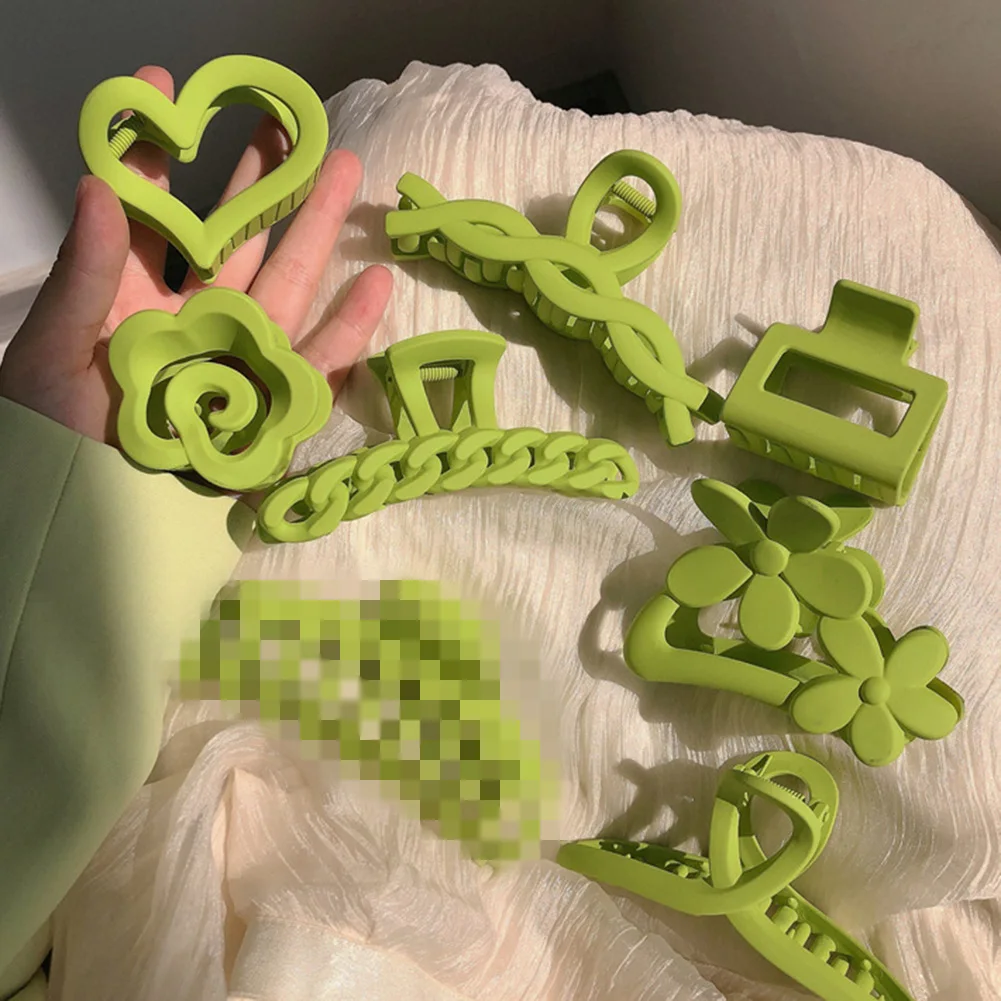 

Green Style Hair Clip Large Barrette Crab Hair Claws Bath Clips For Women Girls Claw Clip Ponytail Styling Tool Hair Accessories