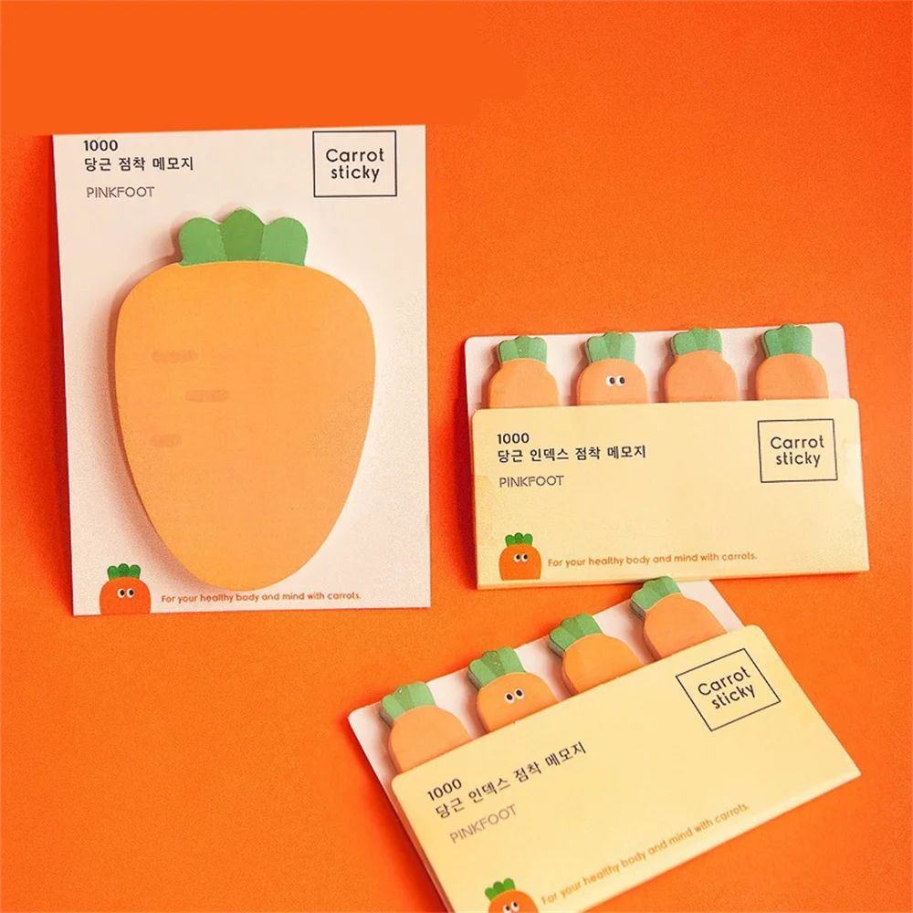 

50/65/80sheets Carrot Memo Pad Index Planner Stationery School Supplies Paper Stickers Office Decor Paper N Times Sticky Notes