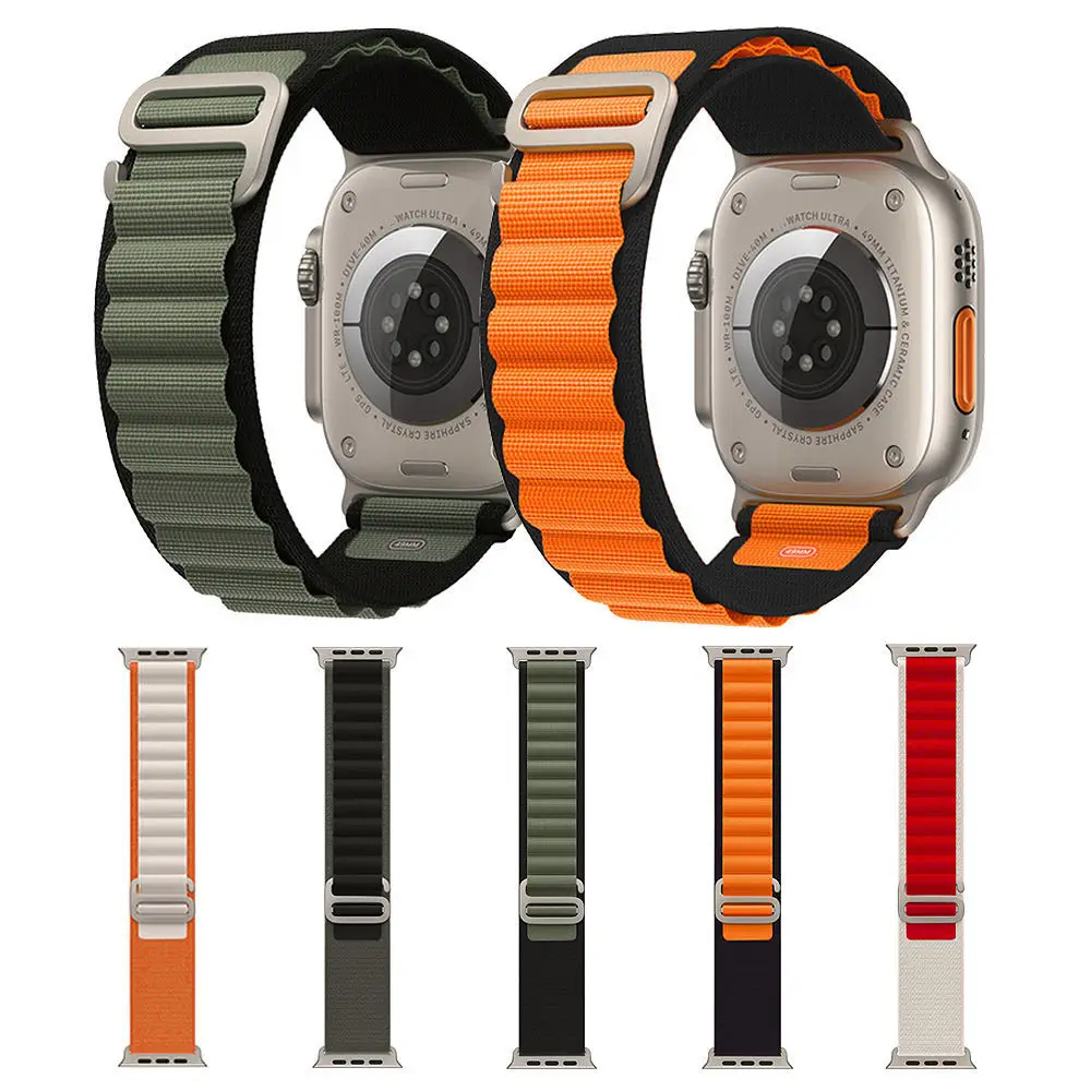 

Alpine Loop Band For Apple Watch Ultra Strap 49mm 45mm 44mm 42mm 41mm 40mm 38mm iWatch Titanium Nylon Bracelet 8 7 SE 6 5 3 Belt