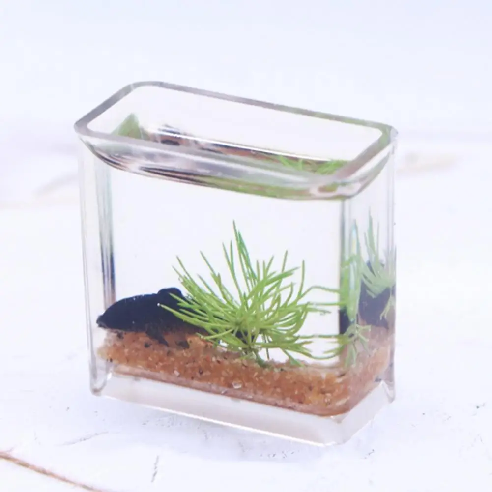 Миниатюрный стеклянный аквариум для кукольного домика модель чаши золотой рыбки