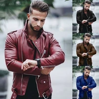 leather coat men clothing fur jacket bomber fashion casual windbreaker spring and autumn hot outwear stand military embroidery