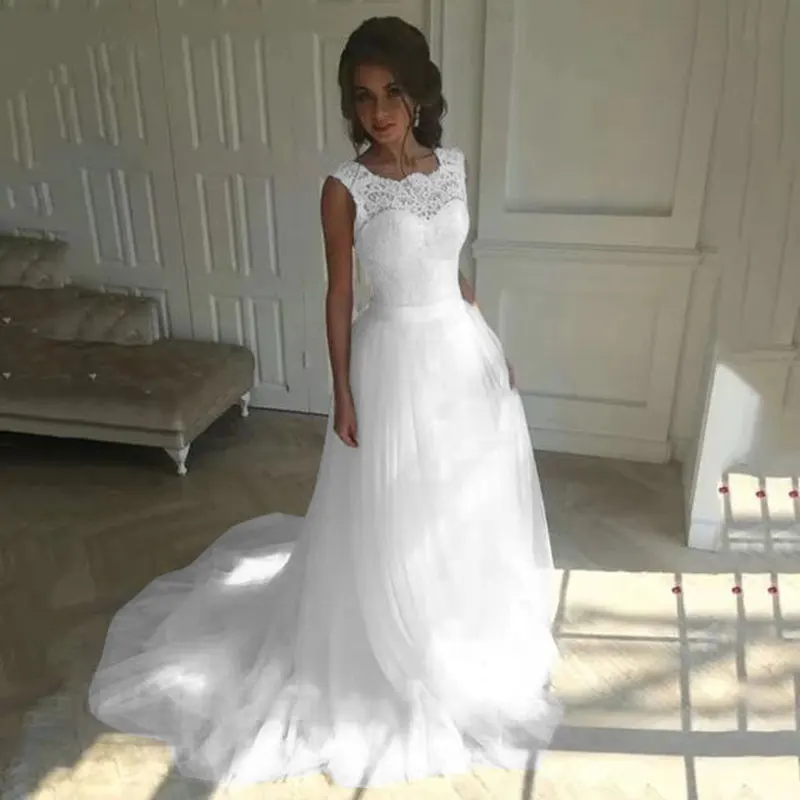 

Hot Sale Boho Beach Bride To Be Lace Elegant Wedding Dress Sweetheart Long Bride Gown Spring Vestido De Novia Lace-up
