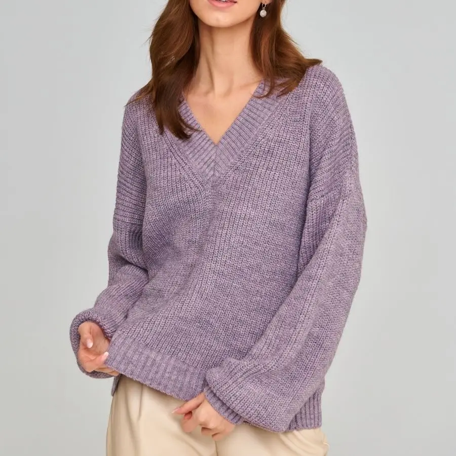 

2023 Winter Warm Knitted Women's Sweater Oversize V-neck Long Batwing Sleeve Loose Sweaters Female Autumn New Ladies Pullover