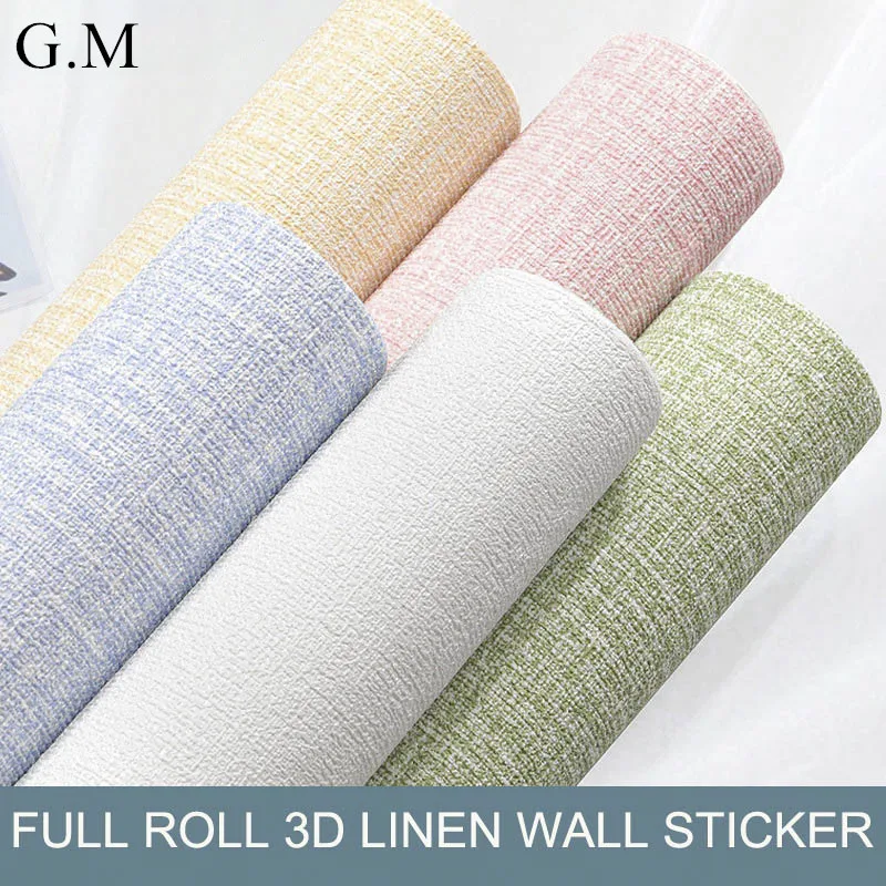 3D льняные утолщенные самоклеящиеся обои устойчивые к плесени и