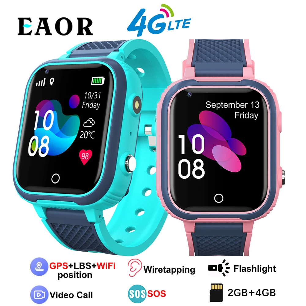 

EAOR LT21 4G Smart Watch Kids Phone Watch HD Video Call GPS WIFI Positioning SOS IP67 Waterproof Child Smartwatch Kids Tracker