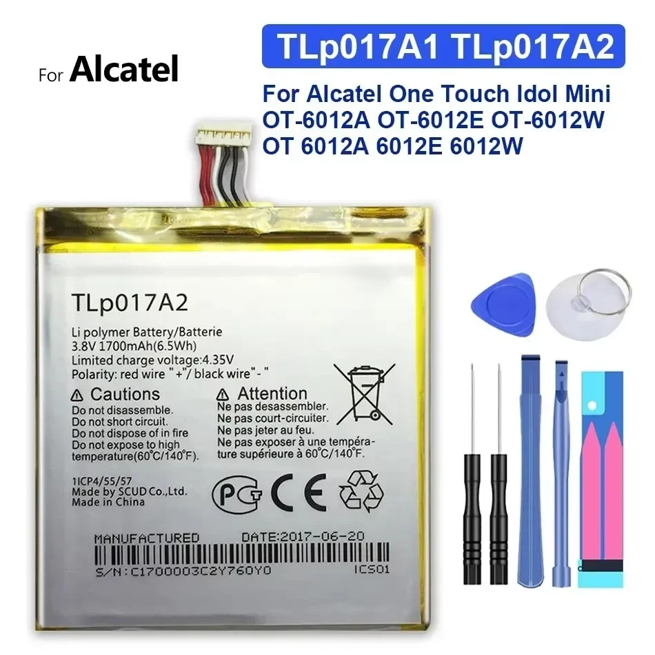 Аккумулятор для мобильного телефона TLp017A1 TLp017A2 1700 мАч Alcatel One Touch Idol Mini OT-6012A OT-6012E
