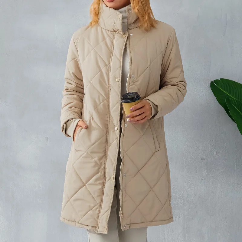 

Женское зимнее теплое пальто, стеганые куртки, утепленные куртки с воротником-стойкой и длинным рукавом, утепленные куртки на пуговицах, же...