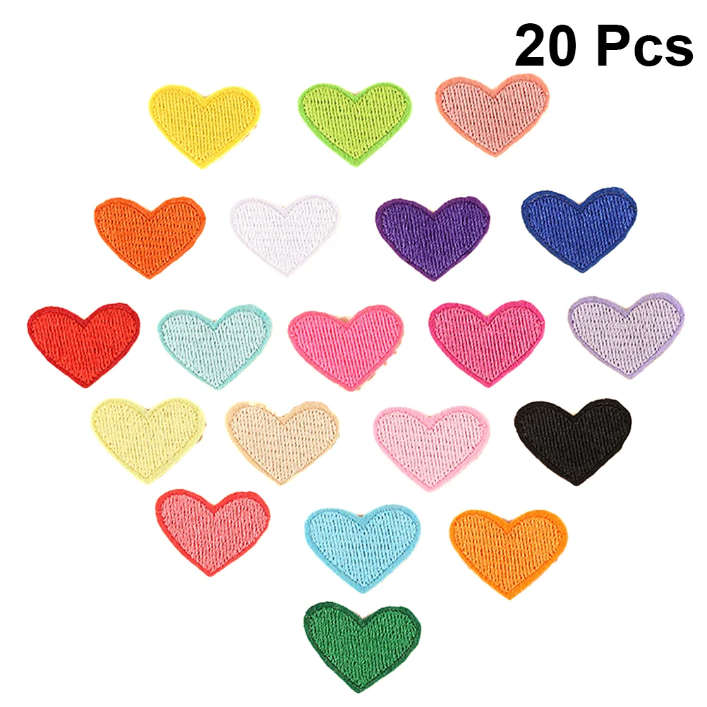 

Heart Patch Clothes Iron Embroideredsewing Diyapplique Love Colored Embroidery Shaped Decorative Multicolor Stickers Appliques