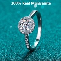 2ct round brilliant moissanite diamond engagement ring for women 100 pass diamond test moissanite sterling silver wedding band