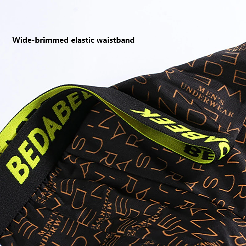 4Pcs Ice Silk Mens Underwear Man Printing Boxers Homme Antibacteria Male Underpant Boxershorts Plus Size Thin Panties Wholesale