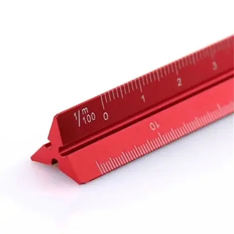 Цветная алюминиевая треугольная линейка Regua Desenho H0003