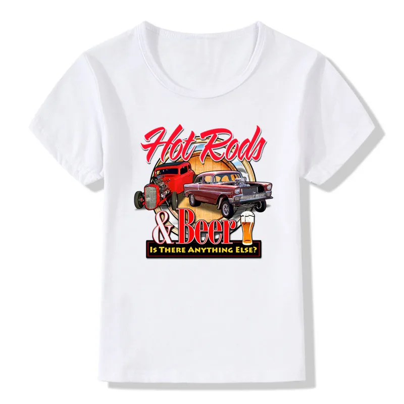 Kid Girls Boys Rat Rod School Classic Muscle Car T-Shirt Children Short Sleeve Fashion T-shirts Baby O Neck Clothes, Drop Ship