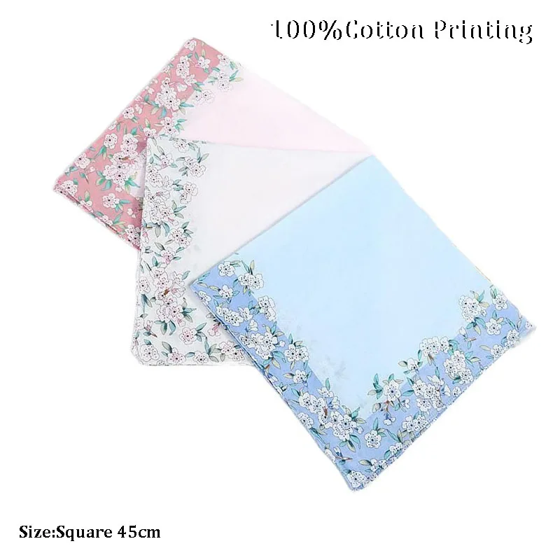

NEW lace 100%Cotton printed Lady Handkerchiefs Women Handkerchief Children baby face hand Towel For Party Christmas gift