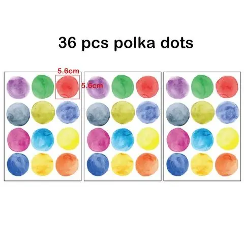 36 шт. декоративные настенные наклейки в горошек